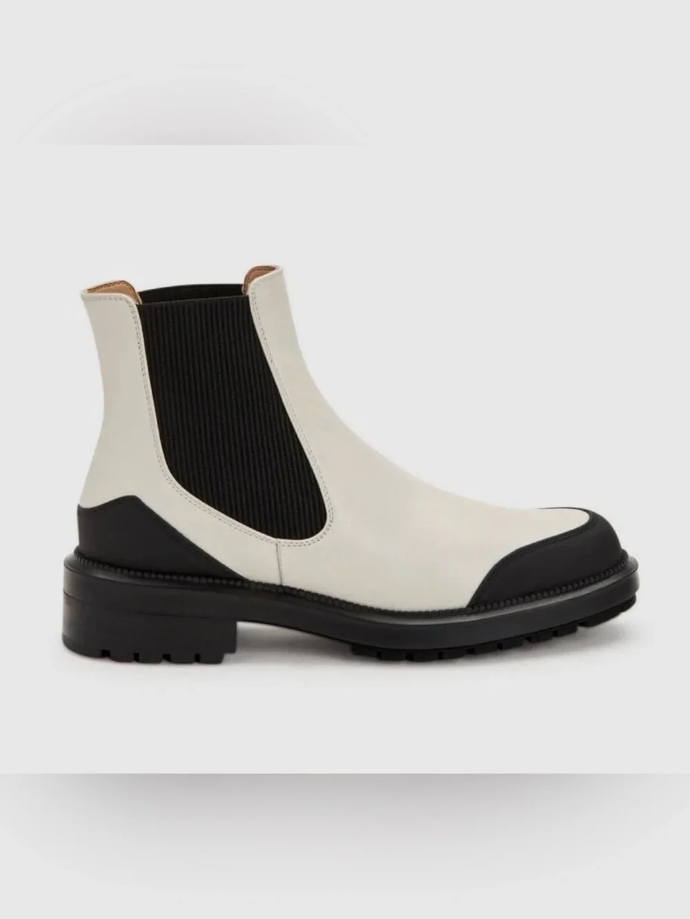 Aquatalia Leila Weatherproof Leather Chelsea Bootie Size 7 1/2 Off White